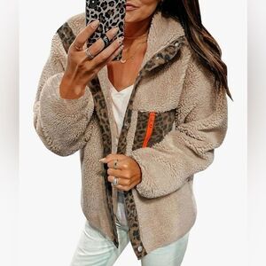 NWOT … ECOWISH “Size: L” Teddy Jacket / Coat with Sporty Accents